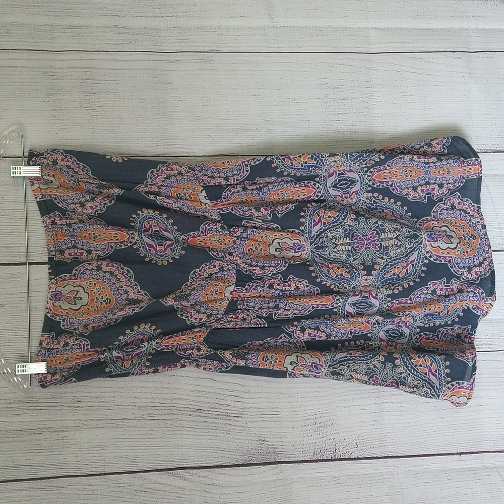 Gap sleeveless printed tube dress tulip hem size large